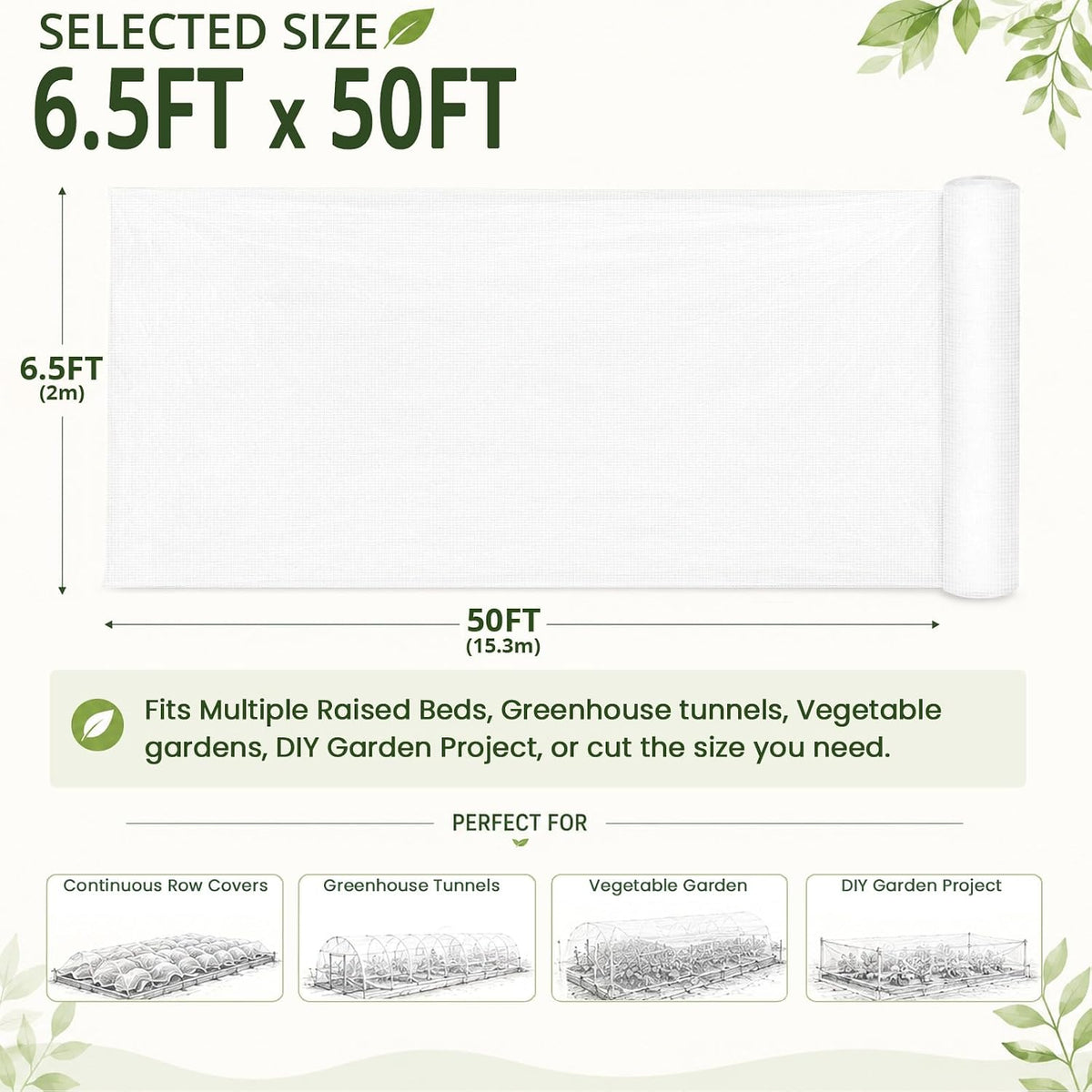 10Ft x 20Ft Garden Netting, Fine Mesh Insect Netting for Plant Protection