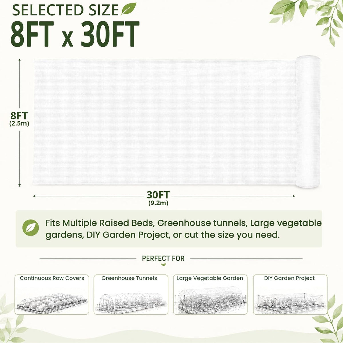 10Ft x 20Ft Garden Netting, Fine Mesh Insect Netting for Plant Protection
