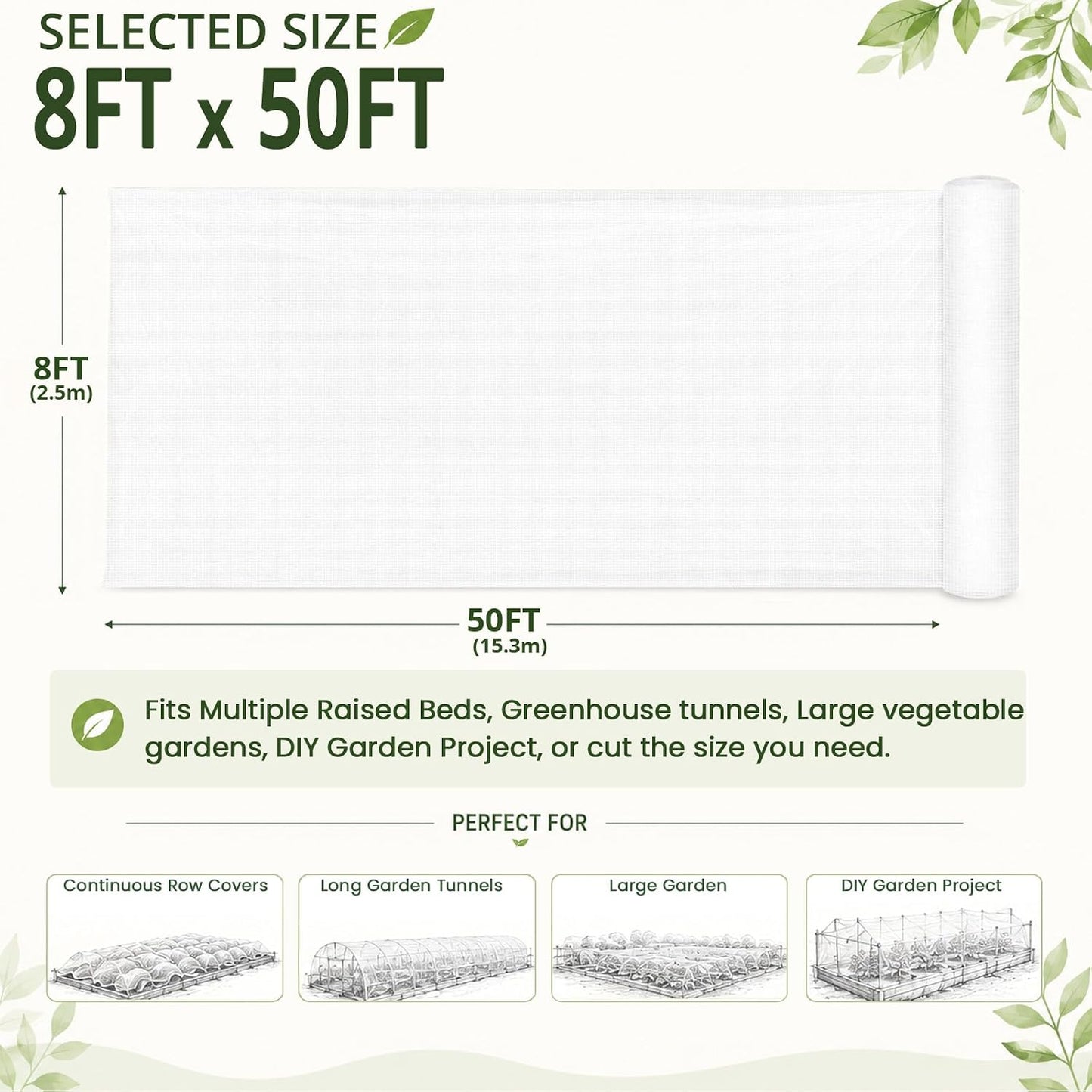 10Ft x 20Ft Garden Netting, Fine Mesh Insect Netting for Plant Protection