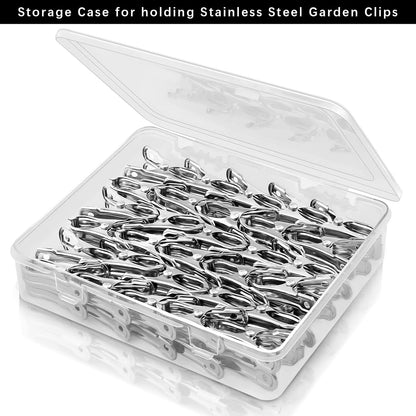 60 Pieces Stainless Steel Garden Clip with Strong Grip Heavy Duty Greenhouse Clips Anti-wind Garden Shed Film Shading Net Rod Clamps for Shade Cloth Plant Cover on Garden Hoops