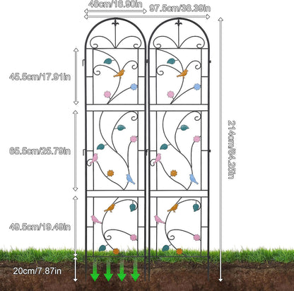 2 Pack 84x19in Garden Trellis Iron Arch for Climbing Plants Outdoor