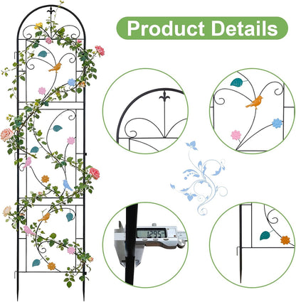 2 Pack 84x19in Garden Trellis Iron Arch for Climbing Plants Outdoor