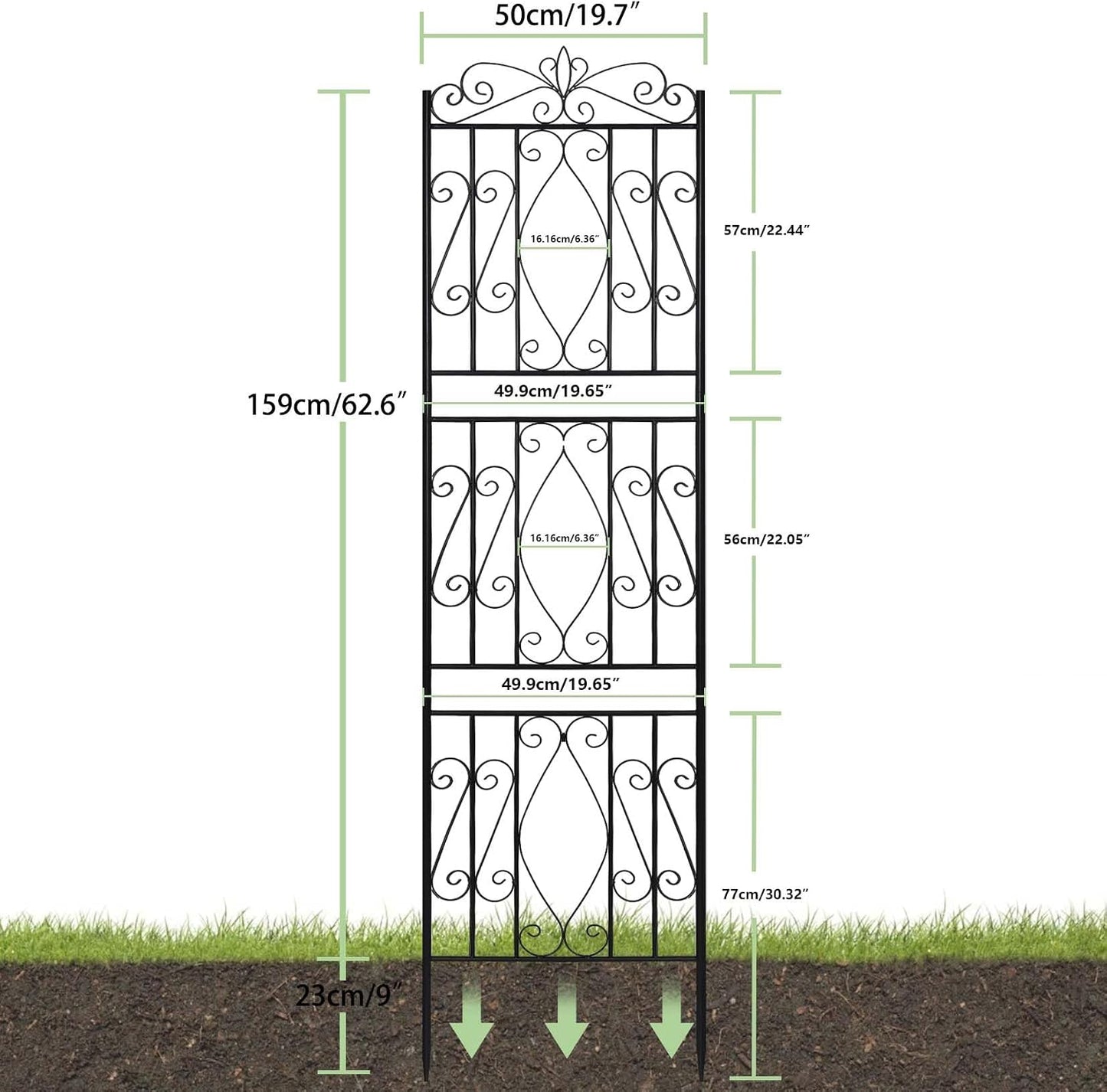 2 Pack 84x19in Garden Trellis Iron Arch for Climbing Plants Outdoor