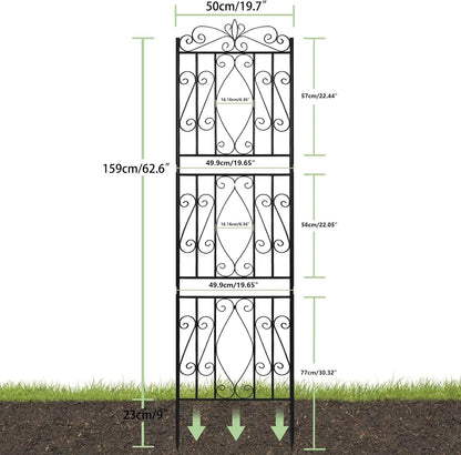 2 Pack 84x19in Garden Trellis Iron Arch for Climbing Plants Outdoor