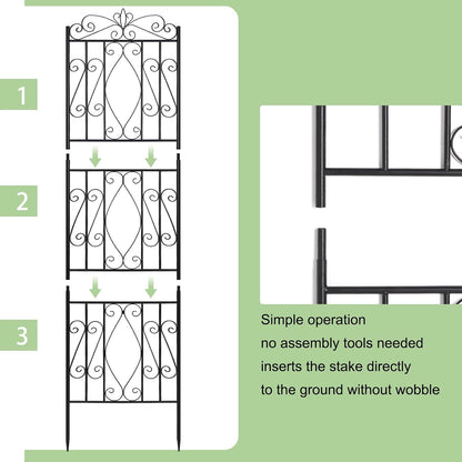 2 Pack 84x19in Garden Trellis Iron Arch for Climbing Plants Outdoor