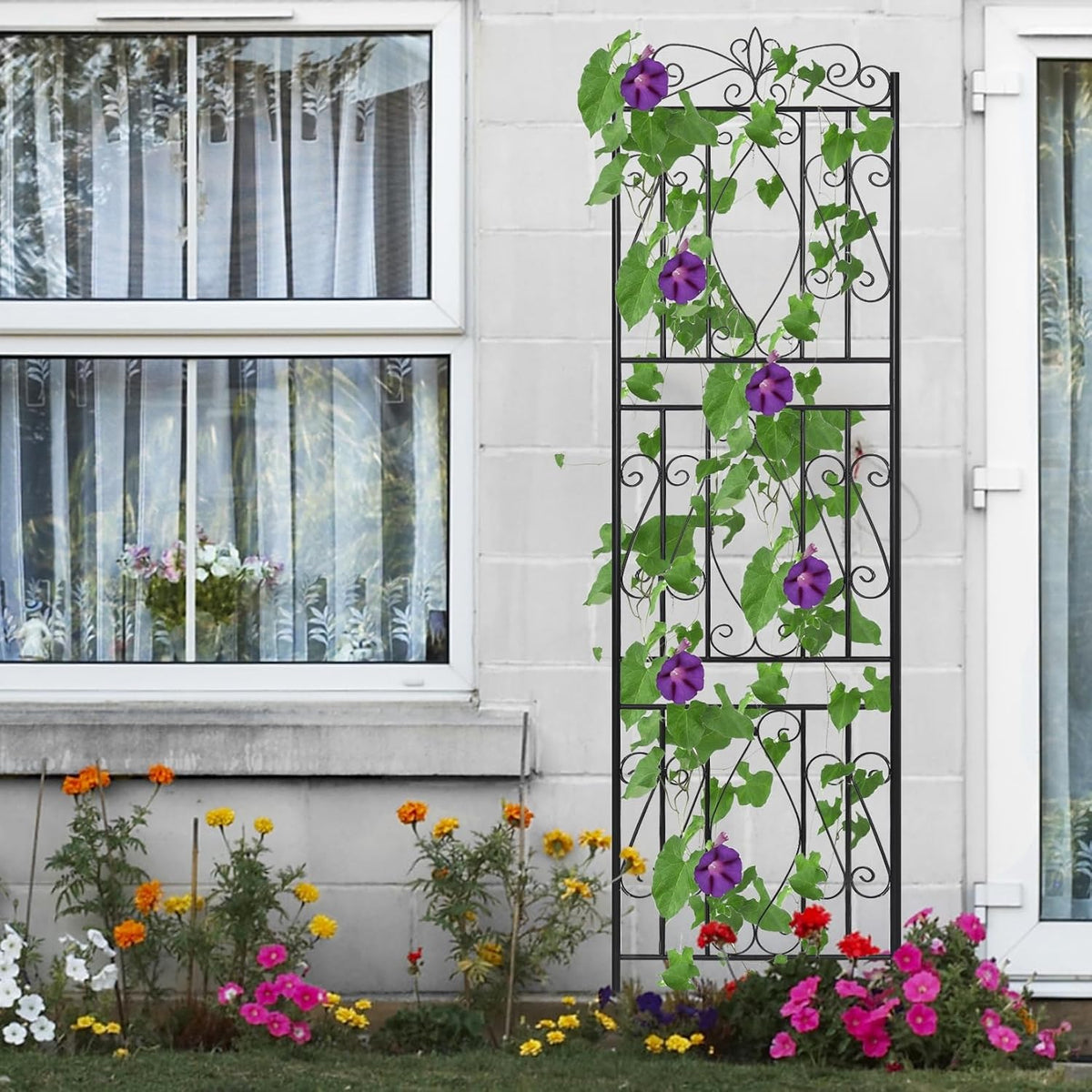 2 Pack 84x19in Garden Trellis Iron Arch for Climbing Plants Outdoor
