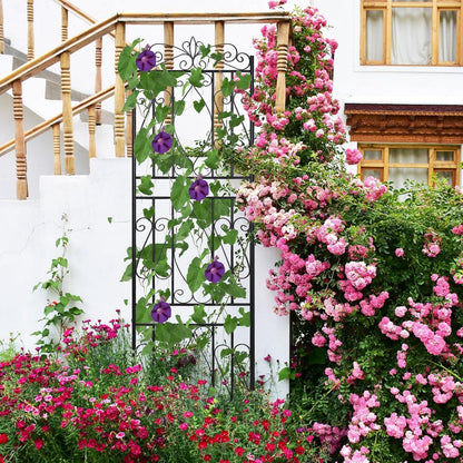2 Pack 84x19in Garden Trellis Iron Arch for Climbing Plants Outdoor
