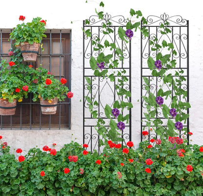 2 Pack 84x19in Garden Trellis Iron Arch for Climbing Plants Outdoor