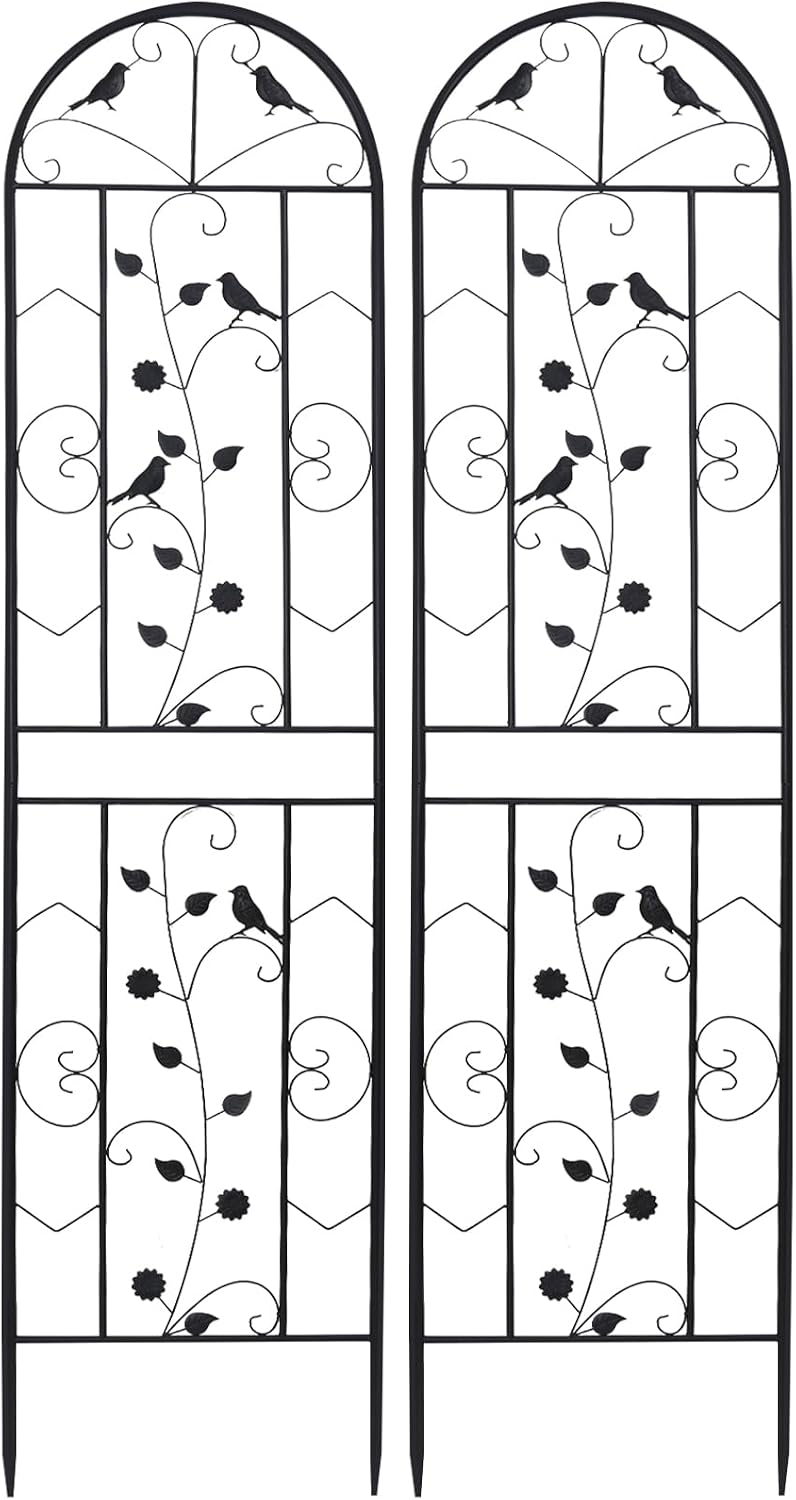 2 Pack 84x19in Garden Trellis Iron Arch for Climbing Plants Outdoor