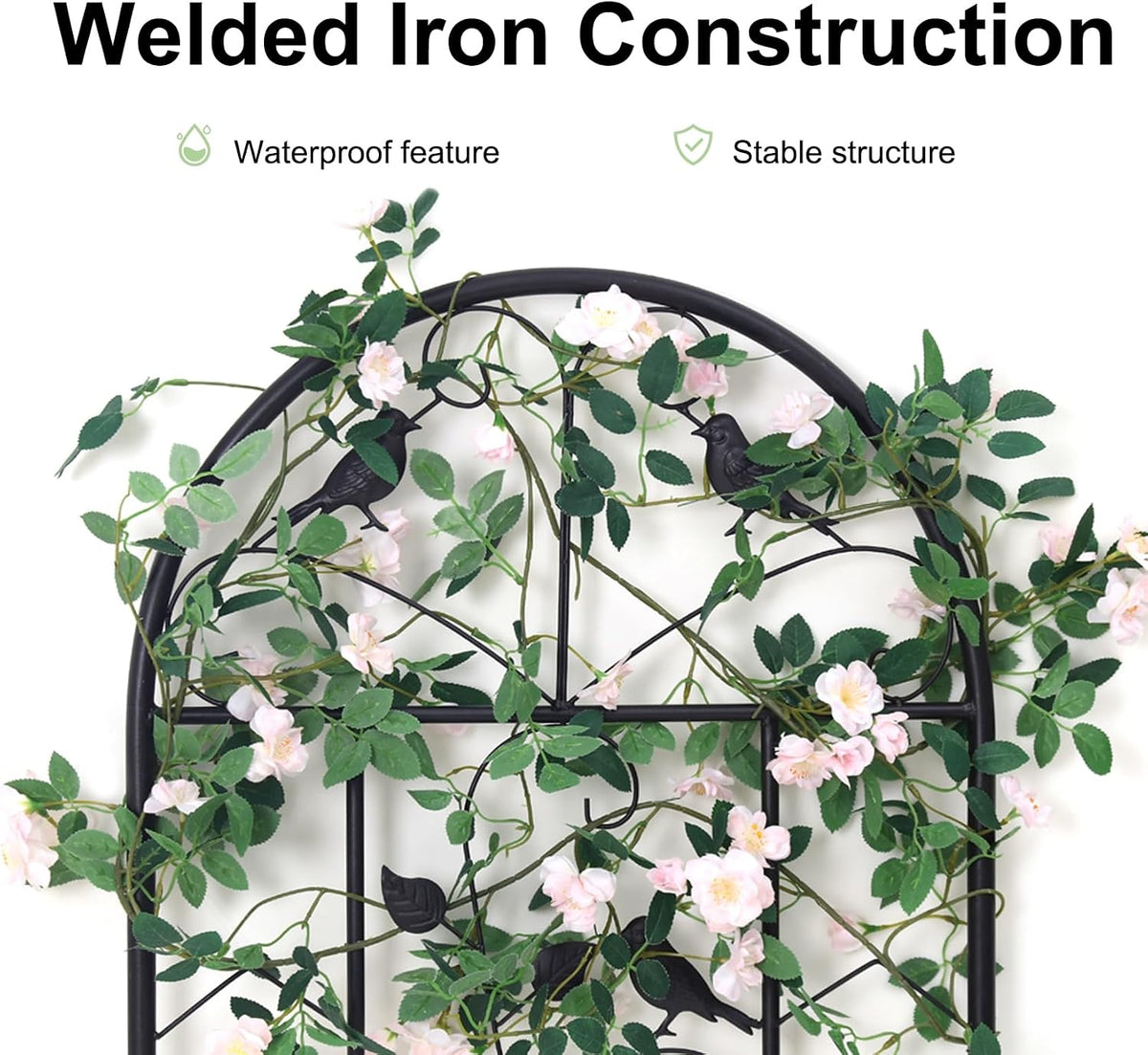 2 Pack 84x19in Garden Trellis Iron Arch for Climbing Plants Outdoor