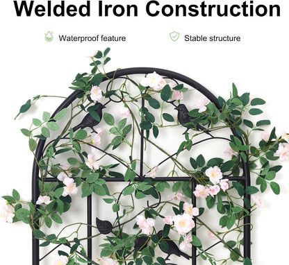 2 Pack 84x19in Garden Trellis Iron Arch for Climbing Plants Outdoor