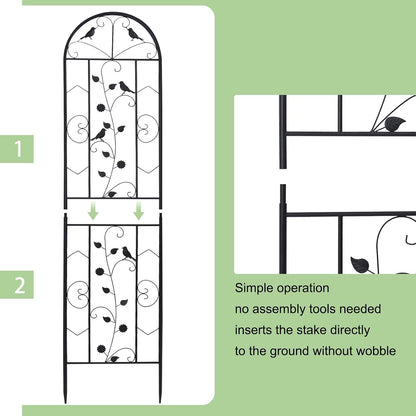 2 Pack 84x19in Garden Trellis Iron Arch for Climbing Plants Outdoor