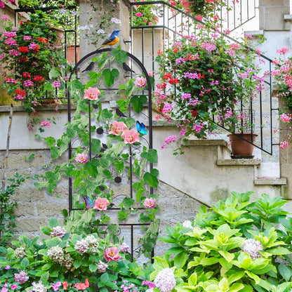 2 Pack 84x19in Garden Trellis Iron Arch for Climbing Plants Outdoor