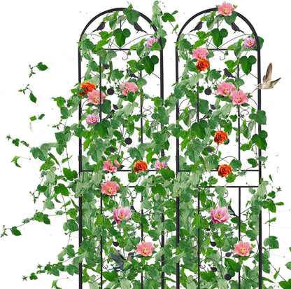 2 Pack 84x19in Garden Trellis Iron Arch for Climbing Plants Outdoor