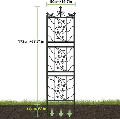2 Pack 84x19in Garden Trellis Iron Arch for Climbing Plants Outdoor
