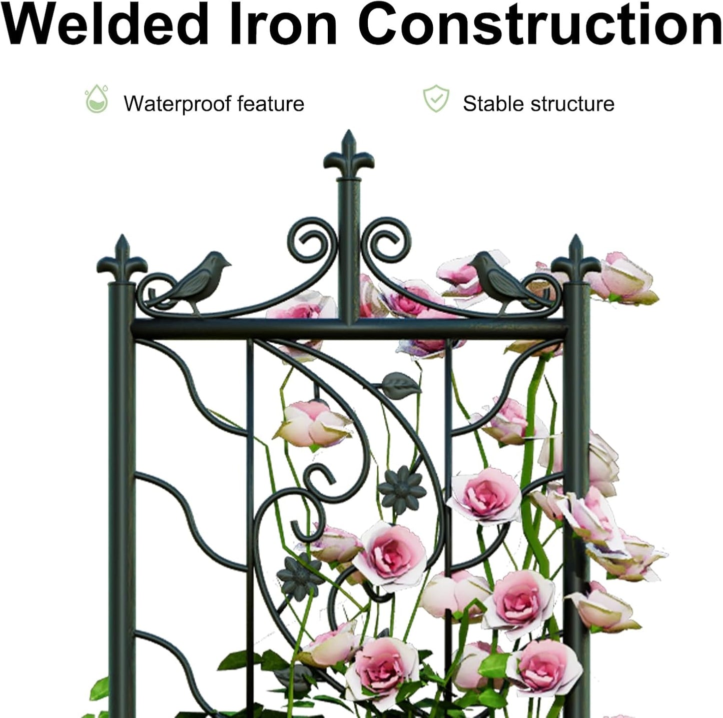 2 Pack 84x19in Garden Trellis Iron Arch for Climbing Plants Outdoor