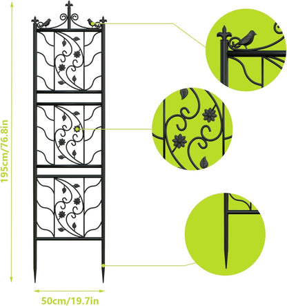 2 Pack 84x19in Garden Trellis Iron Arch for Climbing Plants Outdoor