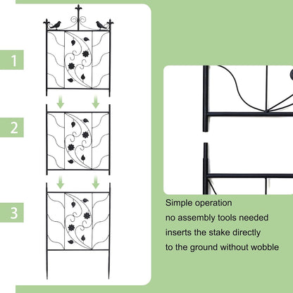 2 Pack 84x19in Garden Trellis Iron Arch for Climbing Plants Outdoor