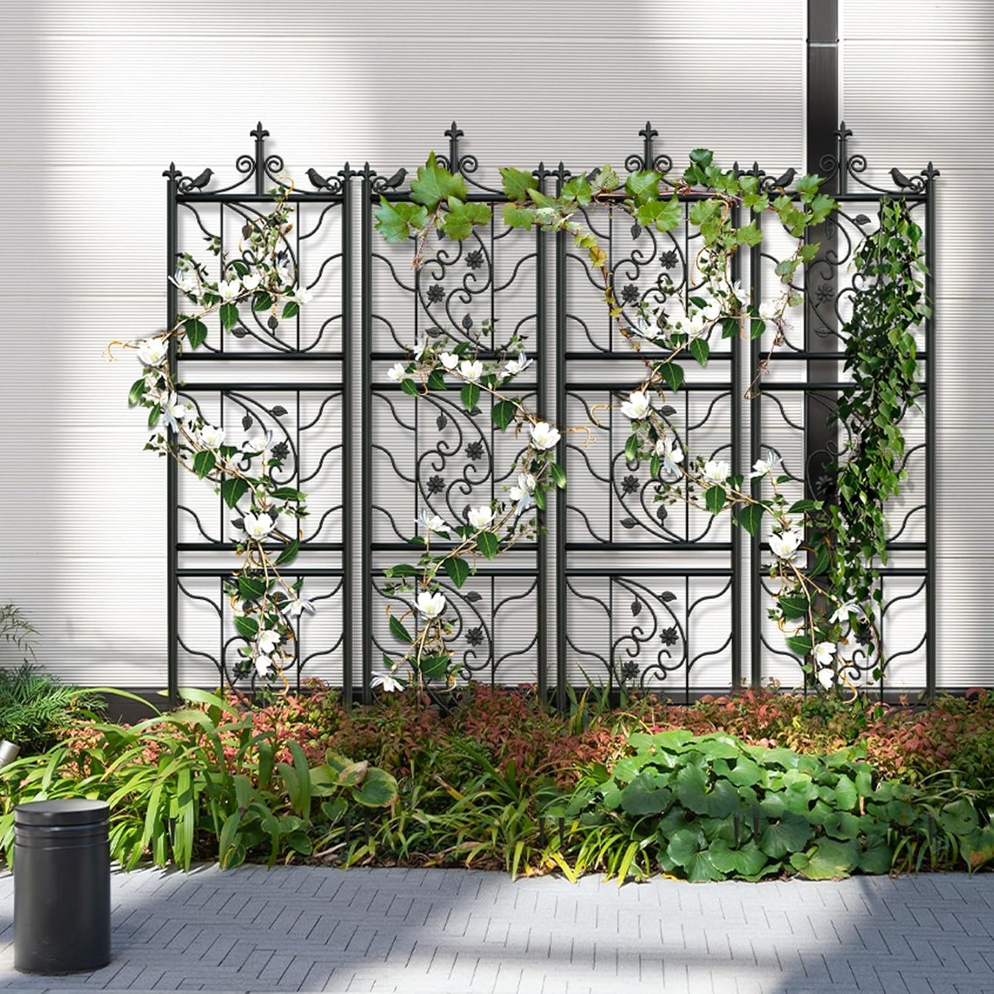 2 Pack 84x19in Garden Trellis Iron Arch for Climbing Plants Outdoor