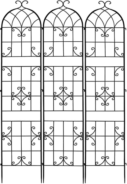 2 Pack 84x19in Garden Trellis Iron Arch for Climbing Plants Outdoor