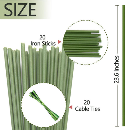 20Pcs Plant Stakes, 16IN Orchid Support Stakes for Indoor Plants