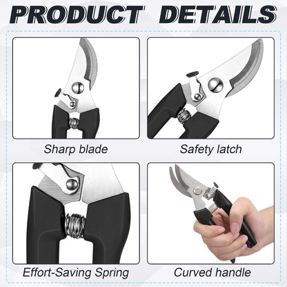 30 Pack Garden Shears Flower Clippers for Plant Cutting, Black