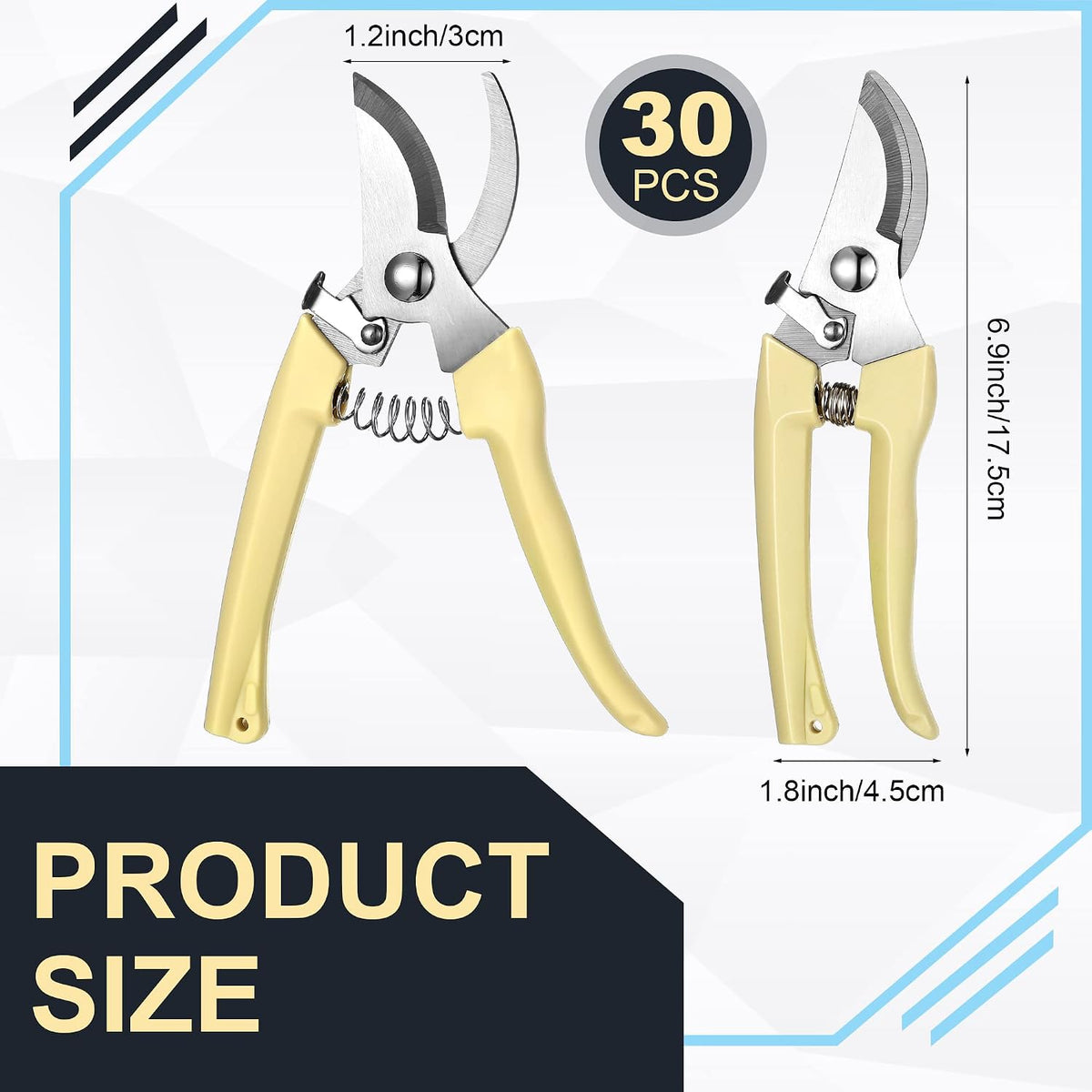 30 Pack Garden Shears Flower Clippers for Plant Cutting, Black