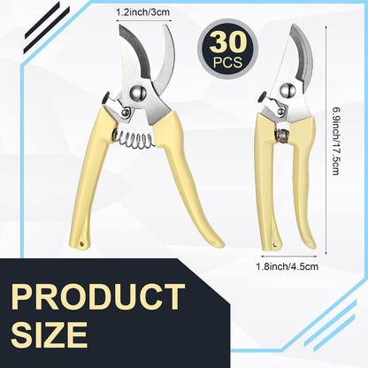 30 Pack Garden Shears Flower Clippers for Plant Cutting, Black