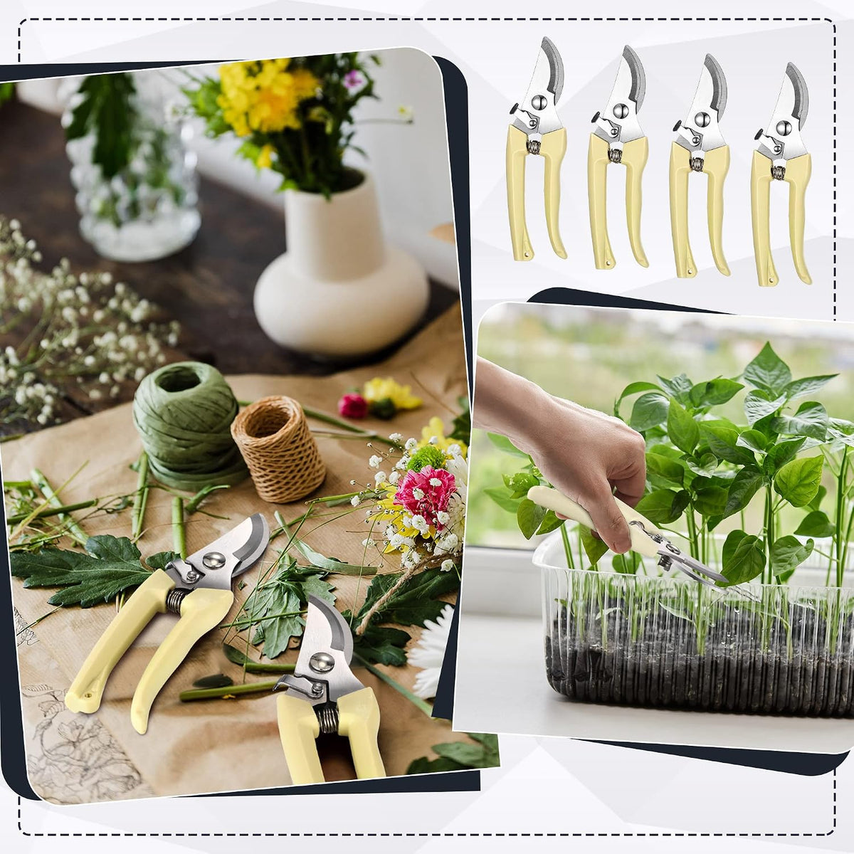 30 Pack Garden Shears Flower Clippers for Plant Cutting, Black