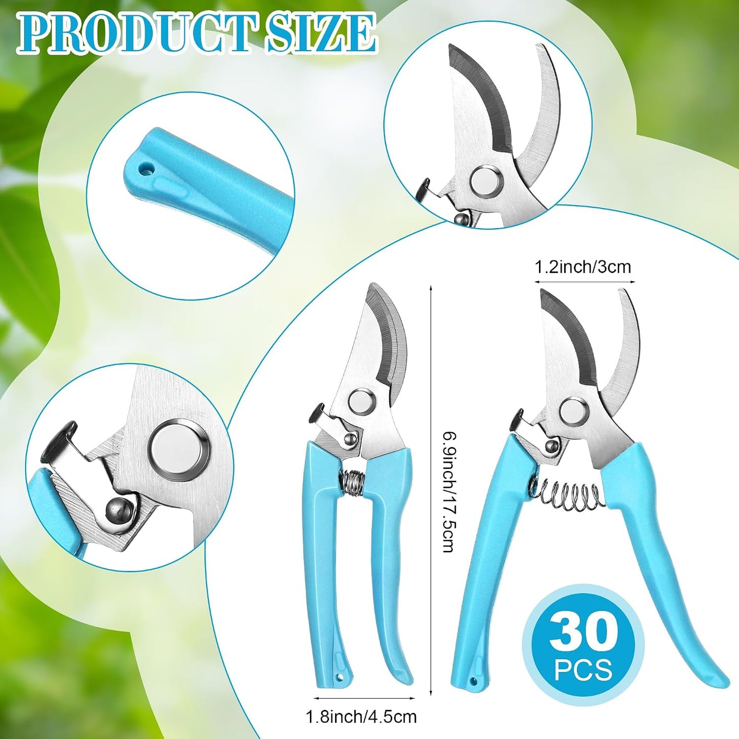 30 Pack Garden Shears Flower Clippers for Plant Cutting, Black