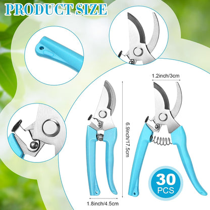 30 Pack Garden Shears Flower Clippers for Plant Cutting, Black