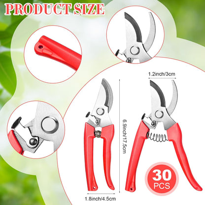 30 Pack Garden Shears Flower Clippers for Plant Cutting, Black