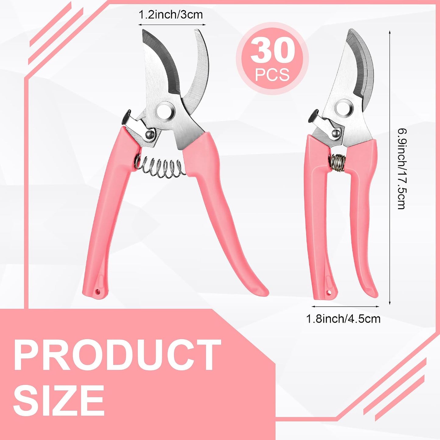 30 Pack Garden Shears Flower Clippers for Plant Cutting, Black