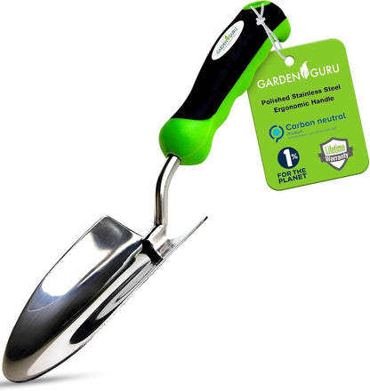 Heavy Duty Garden Trowel Hand Shovel for Gardening - Strong Stainless Steel - Rust Resistant - Ergonomic Grip - Perfect Trowel Garden Tool for Soil Digging Planting Transplanting Weeding