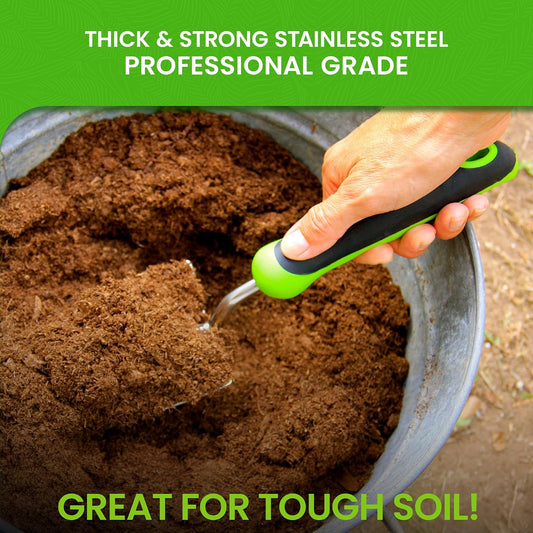 Heavy Duty Garden Trowel Hand Shovel for Gardening - Strong Stainless Steel - Rust Resistant - Ergonomic Grip - Perfect Trowel Garden Tool for Soil Digging Planting Transplanting Weeding