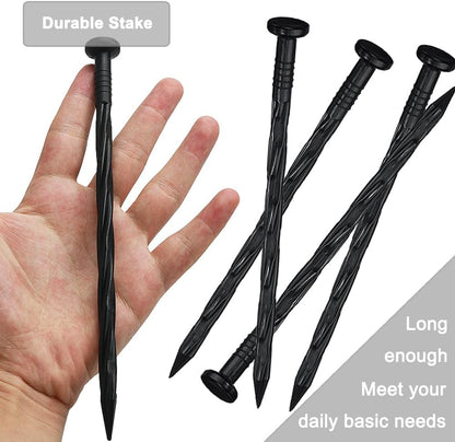 30 Pcs Spiral Landscape Anchoring Spikes, 8 Inch Landscaping Fabric Edging Anchoring Stakes Plastic Edging Nails Nylon Garden Lawn Yard Spikes