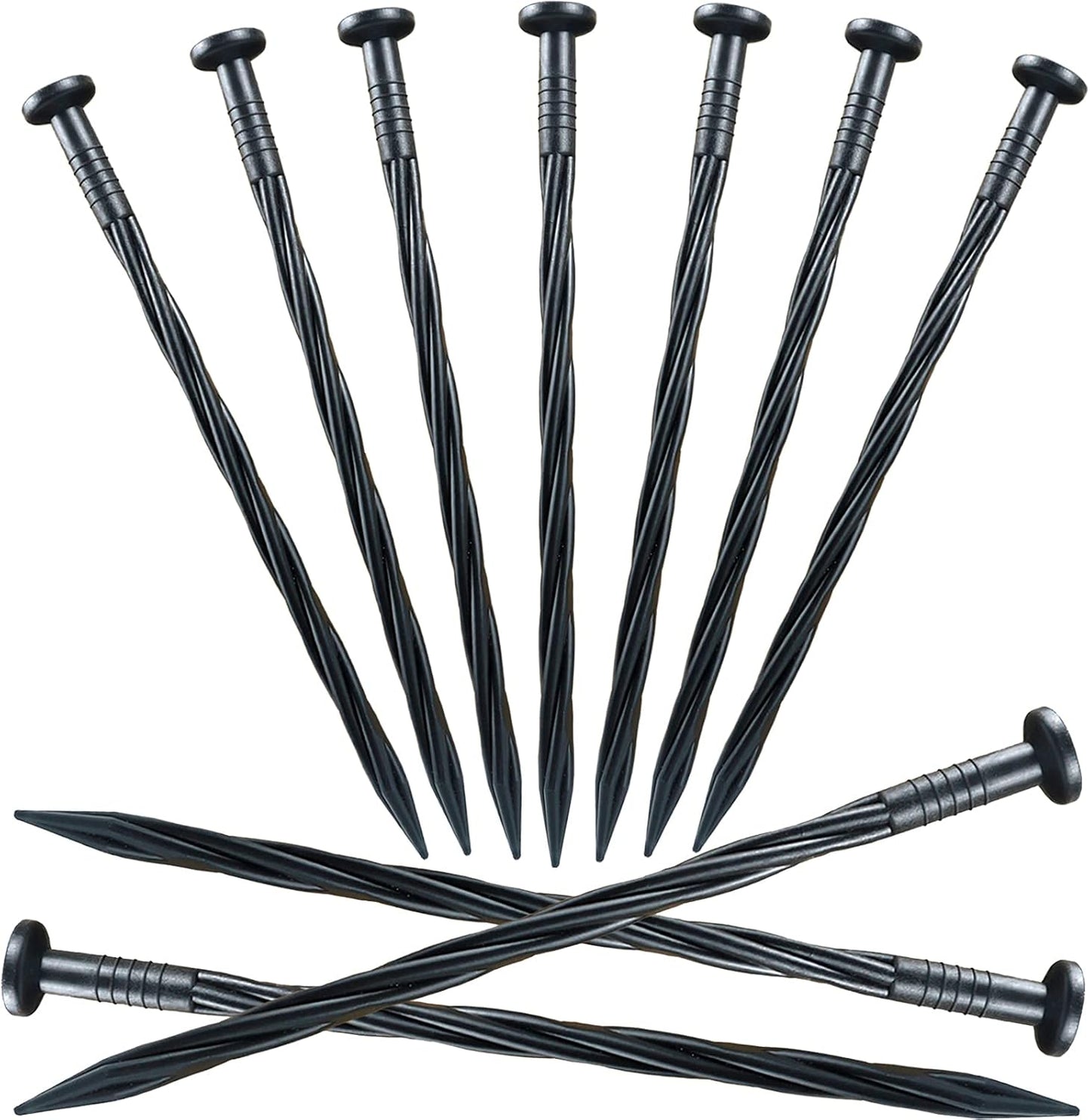 30 Pcs Spiral Landscape Anchoring Spikes, 8 Inch Landscaping Fabric Edging Anchoring Stakes Plastic Edging Nails Nylon Garden Lawn Yard Spikes