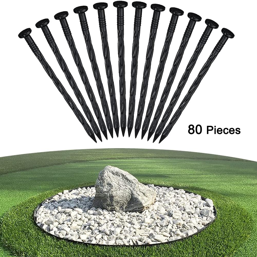30 Pcs Spiral Landscape Anchoring Spikes, 8 Inch Landscaping Fabric Edging Anchoring Stakes Plastic Edging Nails Nylon Garden Lawn Yard Spikes
