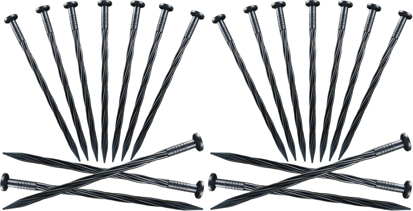 30 Pcs Spiral Landscape Anchoring Spikes, 8 Inch Landscaping Fabric Edging Anchoring Stakes Plastic Edging Nails Nylon Garden Lawn Yard Spikes