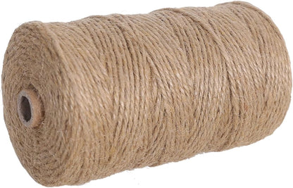 Natural Jute Twine 328ft 3mm,3Ply Twisted Thick Twine Rope Strong Jute String Roll for Crafts Gift Wrapping Gardening Home Decor Bundling Cat Scratching Post