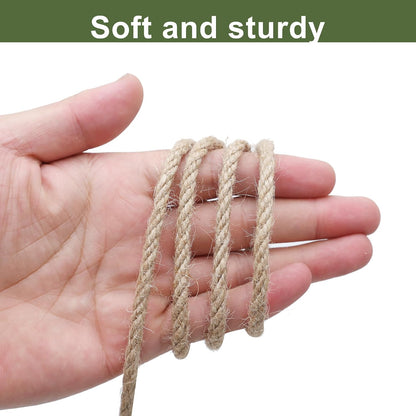 Natural Jute Twine 328ft 3mm,3Ply Twisted Thick Twine Rope Strong Jute String Roll for Crafts Gift Wrapping Gardening Home Decor Bundling Cat Scratching Post