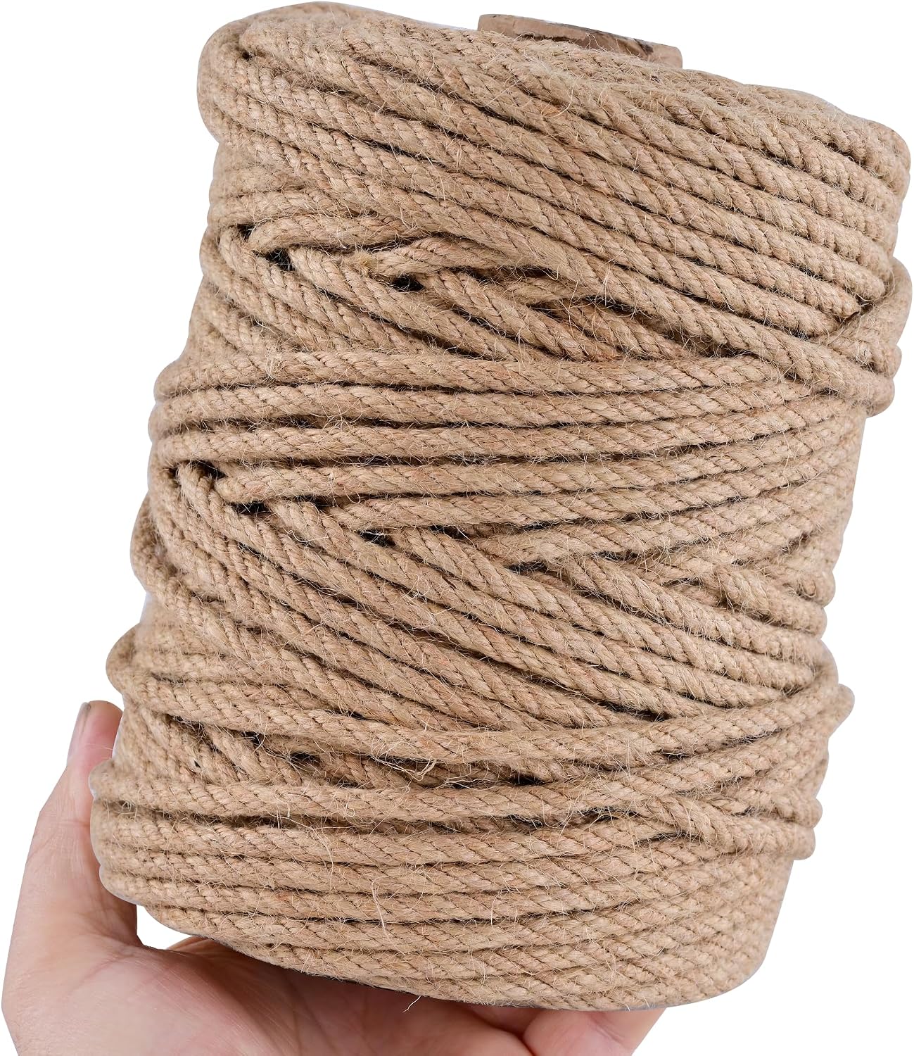 Natural Jute Twine 328ft 3mm,3Ply Twisted Thick Twine Rope Strong Jute String Roll for Crafts Gift Wrapping Gardening Home Decor Bundling Cat Scratching Post