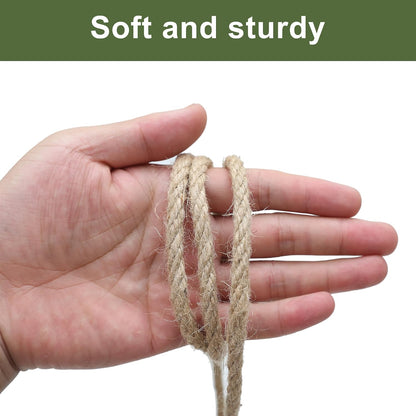 Natural Jute Twine 328ft 3mm,3Ply Twisted Thick Twine Rope Strong Jute String Roll for Crafts Gift Wrapping Gardening Home Decor Bundling Cat Scratching Post