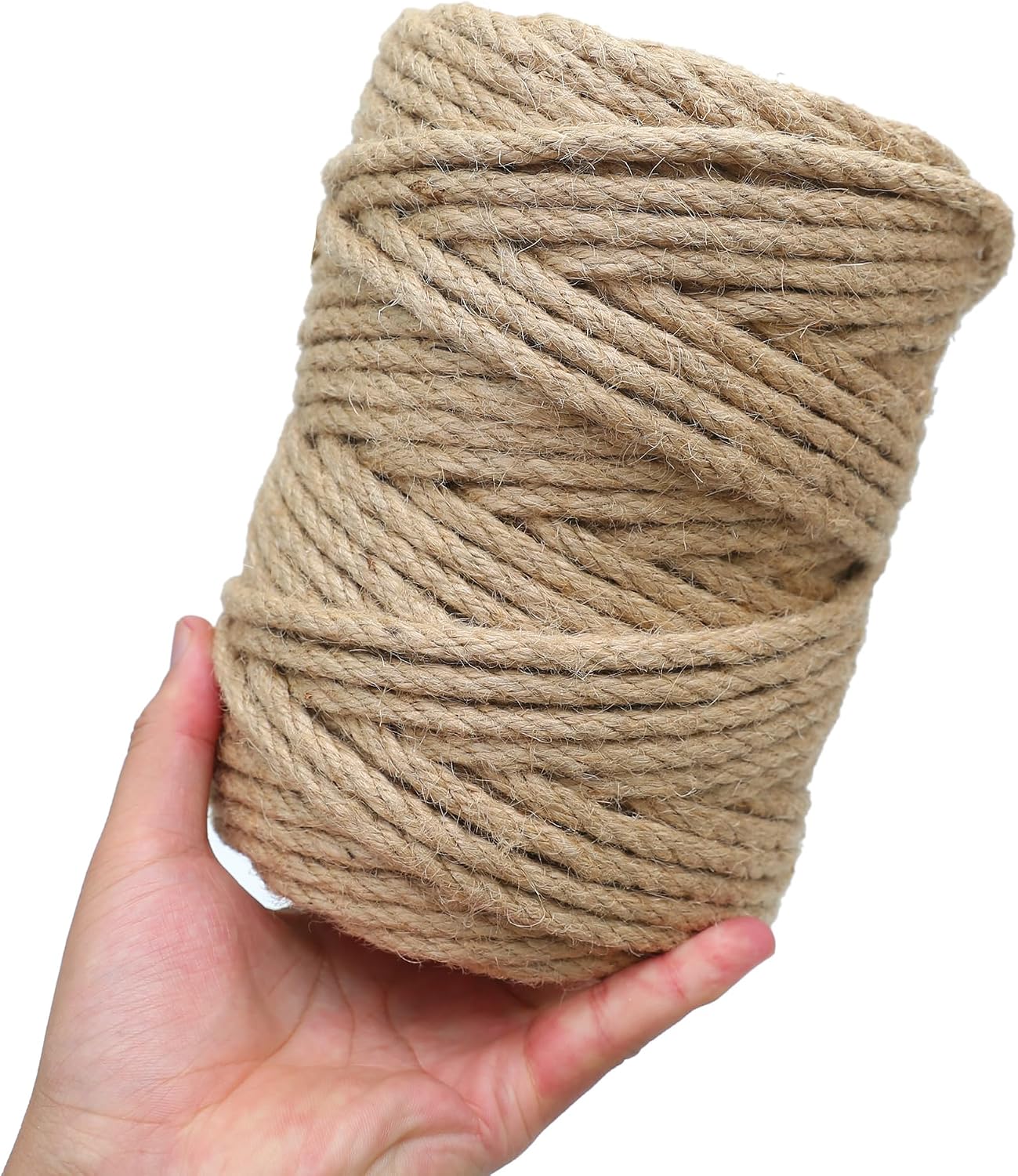 Natural Jute Twine 328ft 3mm,3Ply Twisted Thick Twine Rope Strong Jute String Roll for Crafts Gift Wrapping Gardening Home Decor Bundling Cat Scratching Post