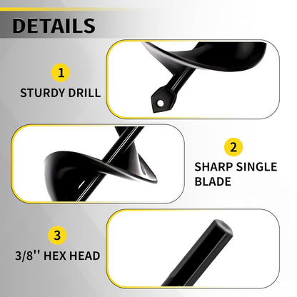 Auger Drill Bit for Planting - 1.6" x 16.5" Plant Auger for Cordless Drill - Bulb Planter Tool for Bulbs Planting&Holes Digging - 3/8" Hex Drive Drill
