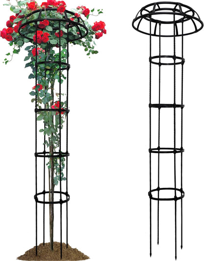Mushroom Obelisk Trellis for Climbing Plants Outdoor 65", Adjustable Weatherproof Garden Umbrella Plant Trellis Support for Rose, Clematis, Cucumber, Pole Beans, Potted Plants, Yard Patio, 1 Pack