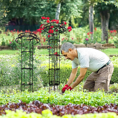 Mushroom Obelisk Trellis for Climbing Plants Outdoor 65", Adjustable Weatherproof Garden Umbrella Plant Trellis Support for Rose, Clematis, Cucumber, Pole Beans, Potted Plants, Yard Patio, 1 Pack