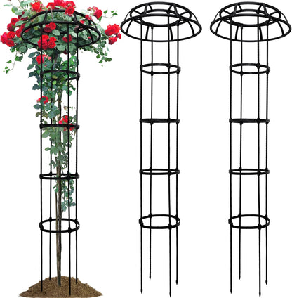 Mushroom Obelisk Trellis for Climbing Plants Outdoor 65", Adjustable Weatherproof Garden Umbrella Plant Trellis Support for Rose, Clematis, Cucumber, Pole Beans, Potted Plants, Yard Patio, 1 Pack