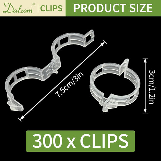 ® 300Pcs Tomato Clips, Plastic Trellis Clips Plant Support Clips, Plant Clips for Support, Grape Vine, Tomato Vine, Vegetables Plants, Garden Clips to Grow Upright Makes Plants Healthier