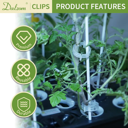 ® 300Pcs Tomato Clips, Plastic Trellis Clips Plant Support Clips, Plant Clips for Support, Grape Vine, Tomato Vine, Vegetables Plants, Garden Clips to Grow Upright Makes Plants Healthier